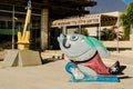 EILAT, ISRAEL Ã¢â¬â November 7, 2017: entrance to the ÃÂity museum `Eilat Iri` with anchor and sculpture in the form of fish, Eilat,